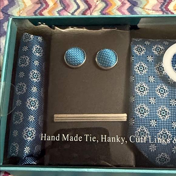 Alexander Julian Blue Patterned Tie Set - Picture 2 of 5